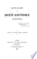 Télécharger le livre libro Annales De La Société Scientifique De Bruxelles